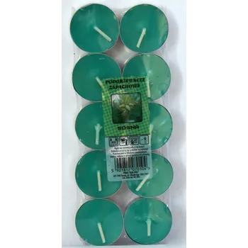 Svíčka Parafínová čajová svíčka Borovice Raf-Pol 10 ks