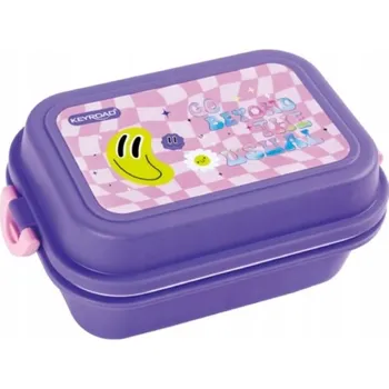 Svačinový box Plastový Svačinový Box Keyroad Smile s přihrádkou, fialový