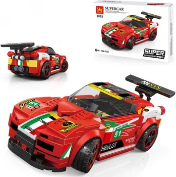 ostatní stavebnice Stavebnice Wange 2875 - Auto GT3 Italia Ferrari 488 GTE super champions 164 dílů