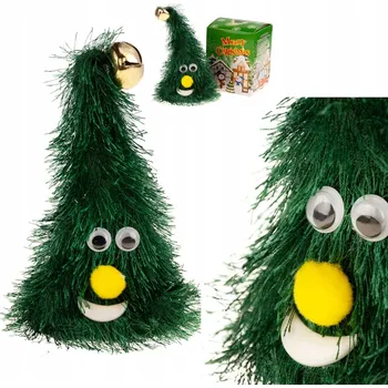 Obraz Zpívající a hrající směšný vánoční stromek 16 cm Vánoční