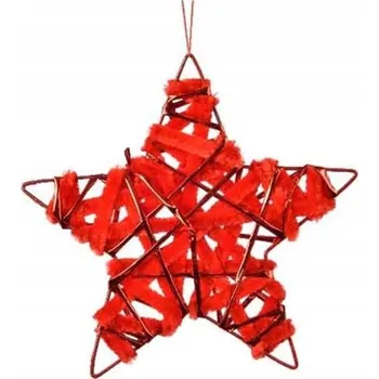 Vánoční ozdoba Závěsná ozdoba na stromeček hvězda červená 15 cm