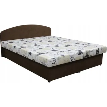 Postel Čalouněná dvoulůžková postel Kondela 160x190 cm, odstíny hnědé
