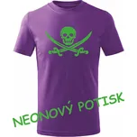 ON-DESIGN Dětské tričko s PIRÁTEM Velikost: 134 cm/8 let, Barva: fialová