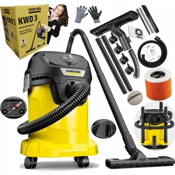 Průmyslový vysavač Vysavač Kärcher WD3 bezsáčkový 1400 W 17 l s funkcí vyfukování