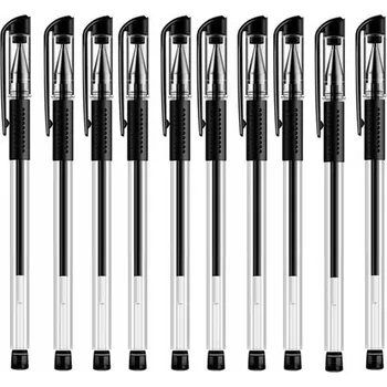 GELOVÁ PROPISKA ŠKOLNÍ KLASICKÉ S VÍČKEM 0.5mm ČERNÉ 10 KS + 10 KS NÁPLNÍ