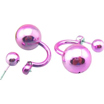 Náušnice Náušnice s plastovou perlou v růžové barvě, průměr 8 mm a 16 mm, lehké a stylové, ideální pro každodenní nošení.