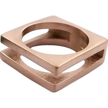 Prsten Růžový matný prsten s geometrickým tvarem, velikost 7-12, výška 8 mm, 8 g 57