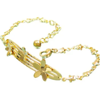 Náramek Náramek s květinovým motivem a zlatou barvou, elegantní design pro každodenní nošení.