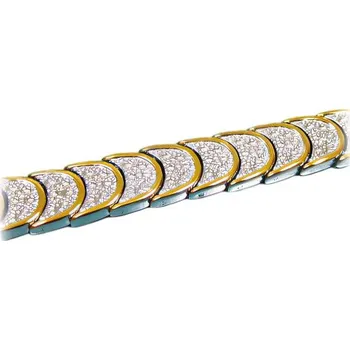 Náramek Náramek s lesklými detaily a zlatou barvou, délka 200 mm, šířka 12 mm.