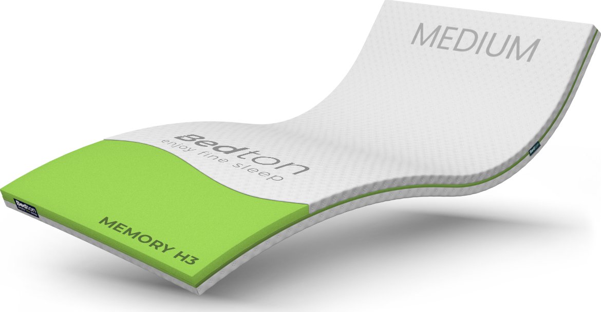 BEDTON TOPPER MEMORY MEDIUM 100x200x5 BAMBOO nepodšitý