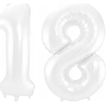 Balónek Balónky ČÍSLA BÍLÉ 18 k narozeninám výročí oslavě párty 100 cm