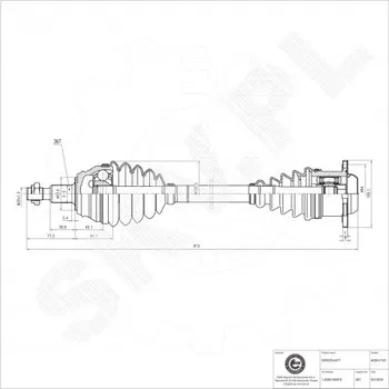 Poloosa kola Přední pravá hnací hřídel Audi A3 TT Seat Leon Toledo II Škoda Octavia I VW Bora I Golf IV 1J0407452FX ESEN SKV