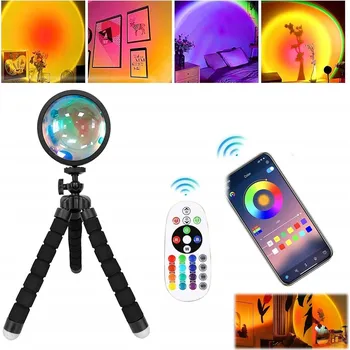 Lampička PROJEKTOR LAMPA IMITUJÍCÍ ZÁPAD SLUNCE LED USB 16 BAREV 4 REŽIMY