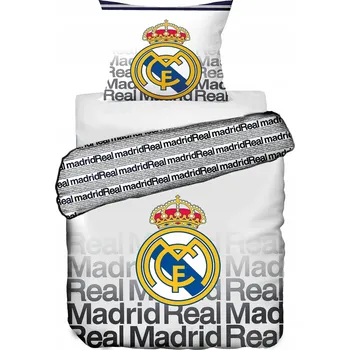 Povlečení BrandMac Real Madrid Royal bílé 140 x 200, 60 x 63 cm patentky