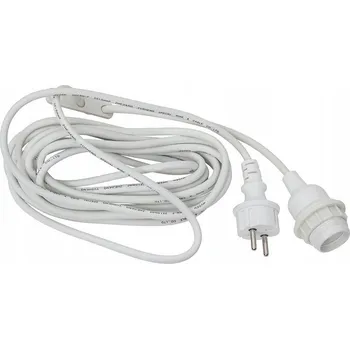 Bezpečnostní kamera Zahradní prodlužovací kabel 5 m s objímkou E27, bílý, IP44