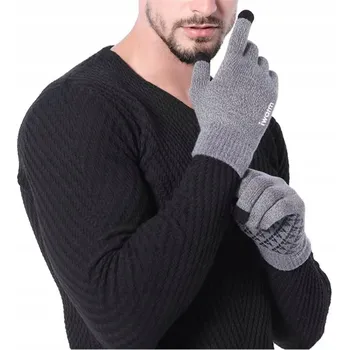 Rukavice Zimní Zateplené Rukavice s Dotykovou Funkcí, Černo-Bílé