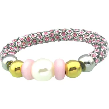 Náramek Náramek s krystaly a barevnými korálky, průměr 16mm, váha 35g.