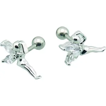 Náušnice Náušnice s motivem baletky, rozměr 11x10 mm, stříbrná barva, váha 2 g.
