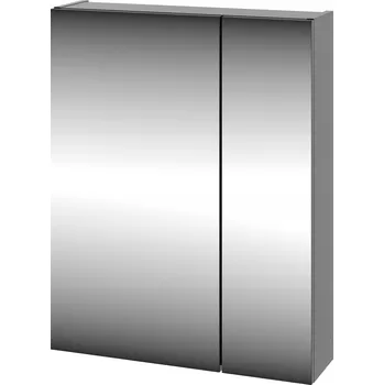 Šatní skříň Koupelnová Skříňka se zrcadlem 60 cm 2 Dveře Černá Matná