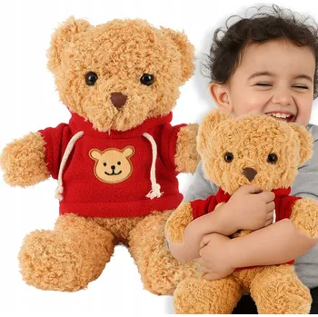 plyšák MEDVÍDEK PLYŠÁK PLYŠOVÝ MAZLÍČEK PŘÍTULNÍČEK PLYŠOVÝ MEDVĚD V MIKINĚ JAKO DÁREK 30 CM