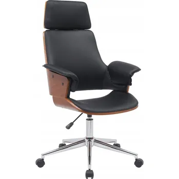 Kancelářské křeslo Hektor - černá / ořech / chrom