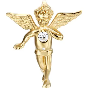 Přívěsek Andělský přívěsek s krystalem - zlatá barva, rozměry 54 mm (délka) a 45 mm (šířka), váha 25 g.