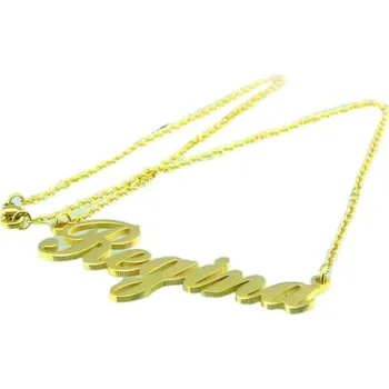 Přívěsek Osobní náhrdelník s nápisem REGINA ve stříbrné barvě, rozměr náhrdelníku 430x2 mm, přívěsek 56x17 mm, hmotnost 6,7 g.