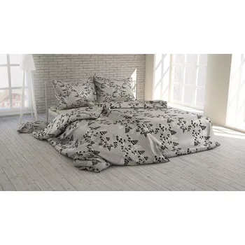 Povlečení Povlečení Listy šedé krep