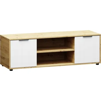 Televizní stolek TV stolek Neston TV-E-2D - bílý / dub wotan