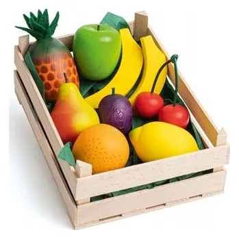 Dřevěná hračka Sada ovoce v bedýnce Erzi