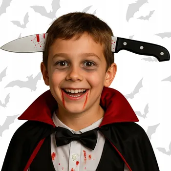 Karnevalový kostým ČELENKA NŮŽ DO HLAVY NŮŽ PROBODAJÍCÍ HLAVU HALLOWEENSKÝ KOSTÝM