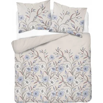 Povlečení Flanelové Povlečení 220x200 KVĚTY béžová tmavá SILNÉ 160 g