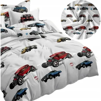 Povlečení Dětská 3D Sada Povlečení 140x200 1x70/80 Auta 2507