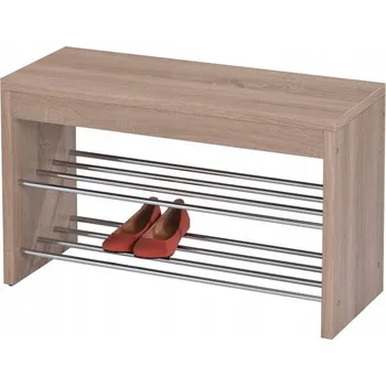 Botník s lavicí Lusia - dub sonoma / chrom