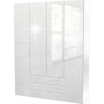 Šatní skříň Kondela Gwen Skříň 70429 4D 154 x 200,4 x 49,5 cm bílá