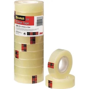 Průhledná lepicí páska Scotch 508, 15 mm x 33 m, 10 rolek v balení