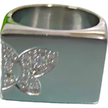 Prsten Elegantní ocelový prsten s motivem motýla a třpytivými detaily, kód produktu 7PR5632 59,5