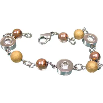 Náramek Náramek s perlovými a zlatými prvky, stříbrná barva, elegantní design, kód produktu 7NB13946.