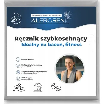 Ručník Alergsen Rychleschnoucí ručník Evolon na bazén, do posilovny, na fitness, na pláž 70x140