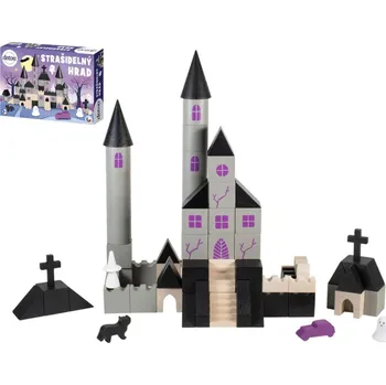 ostatní stavebnice Stavebnice Strašidelný hrad dřevěný v krabici 29,5x20x6,5cm