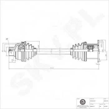 Poloosa kola Přední levá nebo pravá hnací hřídel Audi Q5 8R0407271 ESEN SKV
