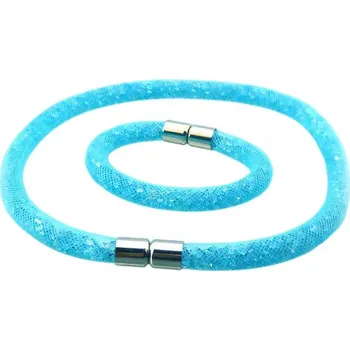 Souprava šperků Set modrých šperků s krystalovým efektem - náramek 200x8mm a náhrdelník 400x8mm