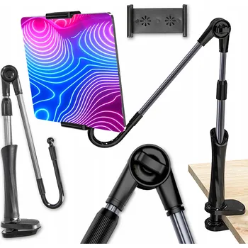 STOLEK NA TELEFON TABLET STOLNÍ Držák Stativ do 13" PŘIŠROUBOVATELNÝ ke Stolu