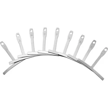 Kytara Sada horních měrek rádiusu hmatníku 9 ks z nerezové oceli Profesionální měřicí nástroj pro kytary Nastavení zakřivení a výšky strun