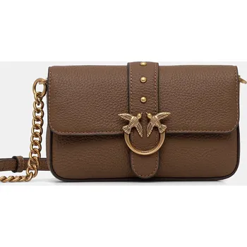 Kabelka Kožená kabelka Pinko hnědá barva, 105353 A2OX 105353.A2OX 88X, vel. ONE SIZE