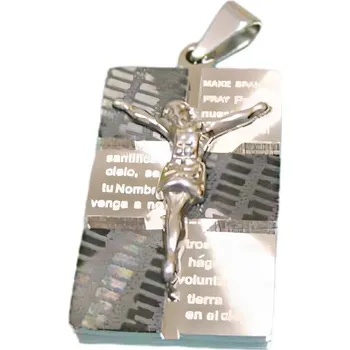 Přívěsek Přívěsek s motivem kříže, stříbrná barva, rozměry 41x22 mm.