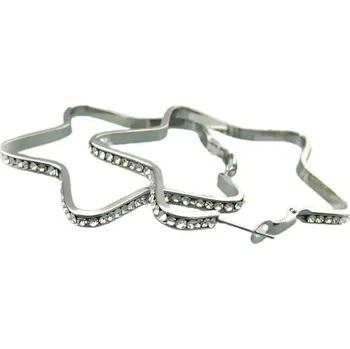 Náušnice Náušnice ve tvaru hvězdy se zirkony, šířka: 50 mm