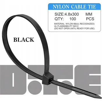 Stahovací páska STAHovací PÁSKY KABELOVÉ SILNÉ ČERNÉ 4,8x300mm 100KS