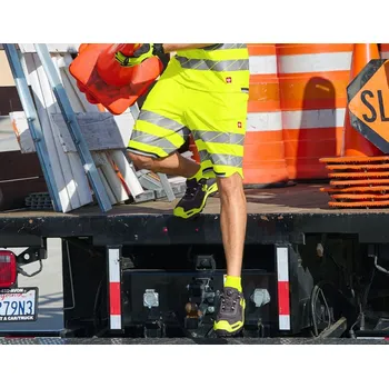 pracovní kraťasy Výstražné funkční šortky e.s.ambition velikost 48 výstražná žlutá/antracit Strauss Pracovní oblečení