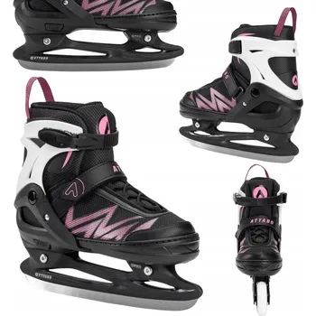 Kolečkové brusle Dětské Brusle 2v1 ATTABO 2 v 1 Kylo růžové velikosti S (30-33)